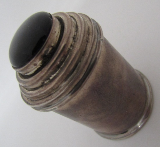 ONYX PILL BOX STERLING SILVER TRINKET VANITY JEWEL