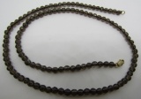 50CT FACETED SMOKEY TOPAZ NECKLACE 14K GOLD
