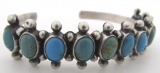 CERRILLOS TURQUOISE CUFF BRACELET STERLING SILVER