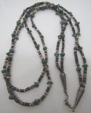 2 STRAND TURQUOISE NECKLACE SANTO DOMINGO STERLING