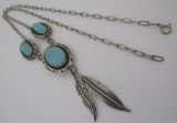 NEZ TURQUOISE NECKLACE STERLING SILVER NAVAJO