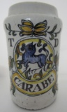 T D CARABE DRY DRUG APOTHECARY JAR POTTERY
