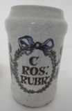 C ROS RUBR DRY DRUG APOTHECARY JAR POTTERY