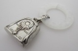 WEB STERLING SILVER BABY RATTLE BIRTH RECORD