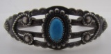 FRED HARVEY ERA TURQUOISE BRACELET STERLING SILVER