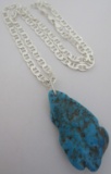 KINGMAN TURQUOISE NECKLACE STERLING SILVER