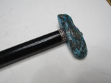 TURQUOISE AND STERLING SILVER CANE