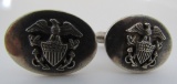US NAVY MILITARY CUFFLINKS STERLING SILVER LINKS