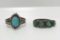 OLD PAWN STERLING SILVER TURQUOISE RING LOT SZ7