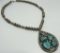 ANGIE CHEAMA ZUNI STERLING TURQUOISE NECKLACE