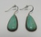 SIGNED T SKEETS TURQUOISE STERLING SILVER EARRINGS