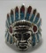 CHIEF TURQUOISE RING STERLING SILVER CORAL