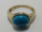 PERSIAN TURQUOISE RING 14K GOLD SIZE 6 1/2