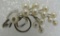 13 PEARL PIN STERLING SILVER BROOCH CLUSTER