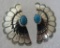 RB TURQUOISE EARRINGS STERLING SILVER CONCHO