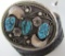 SPIDERWEB TURQUOISE BELT BUCKLE STERLING SILVER