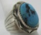 S. RAY TURQUOISE RING STERLING SILVER NAVAJO
