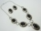 STERLING SILVER CONCHO NECKLACE EARRINGS SET 