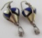 HOT AIR BALLOON EARRINGS STERLING SILVER INLAY