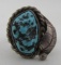 TURQUOISE RING STERLING SILVER EARLY NAVAJO