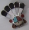 ZUNI SUNFACE PIN STERLING SILVER CHIEF BROOCH