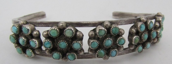 SNAKE EYE TURQUOISE CUFF BRACELET STERLING SILVER