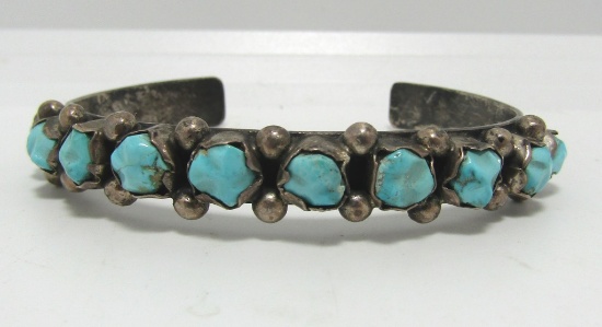 FRED HARVEY ERA TURQUOISE STERLING BRACELET