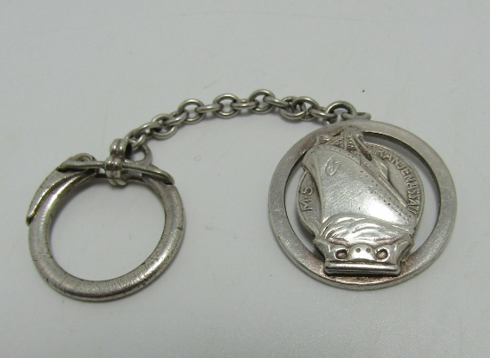 STERLING CRUISE SHIP KEYCHAIN M.S. ORANJE-NASSAU