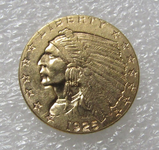 1925D GOLD 2 1/2 DOLLAR QUARTER EAGLE INDIAN COIN
