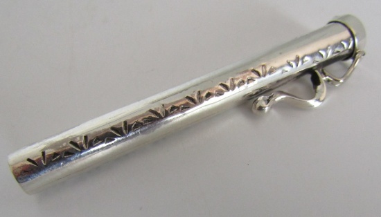 SIGNED CS PILL BOX STERLING SILVER HAND STAMPED