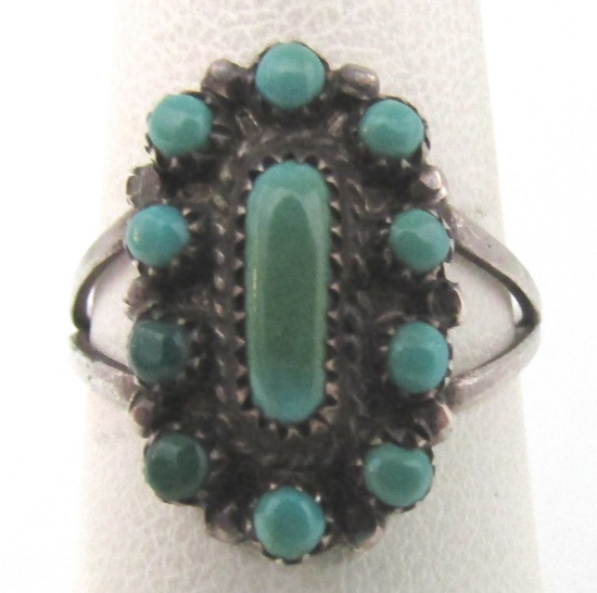 SNAKE EYE TURQUOISE RING STERLING SILVER PETIT PT