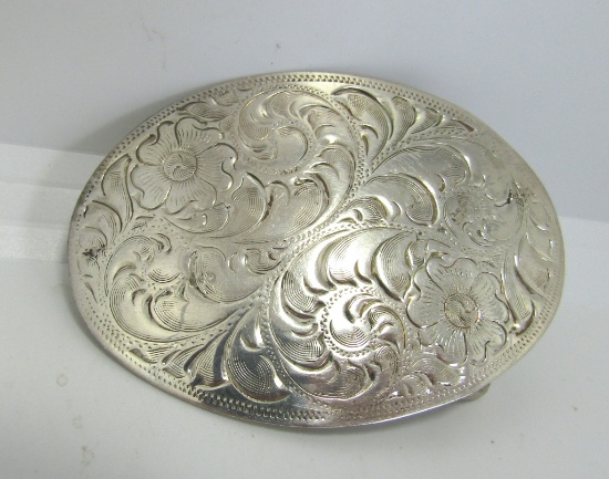 USA CROWN SILVER STERLING BELT BUCKLE SILVERSMITH