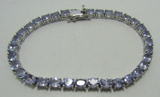 6CT TANZANITE TENNIS BRACELET STERLING SILVER