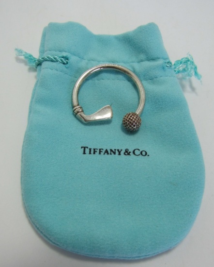 TIFFANY & CO GOLF CLUB KEY RING STERLING SILVER