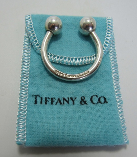 TIFFANY & CO KEY RING STERLING SILVER W POUCH