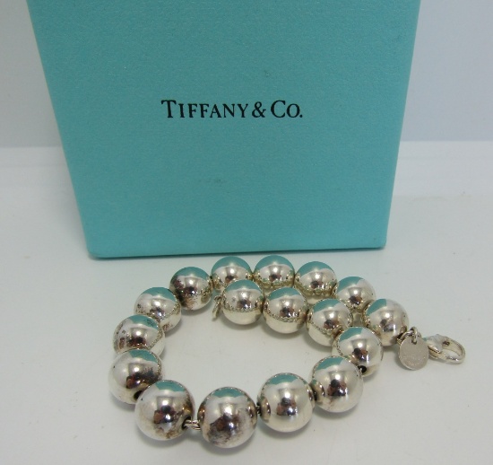 TIFFANY & CO 10MM BEAD BRACELET STERLING SILVER