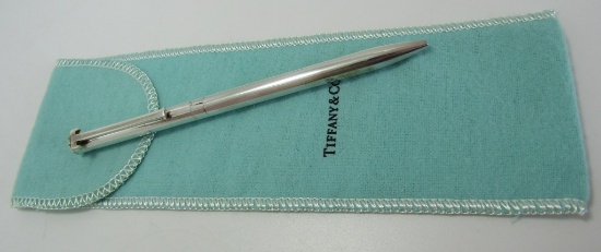 TIFFANY & CO PEN STERLING SILVER W POUCH BLACK INK