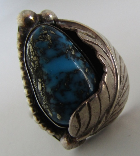 BISBEE TURQUOISE RING STERLING SILVER SIZE 6.5
