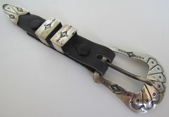 4PC RANGER BELT BUCKLE SET STERLING SILVER