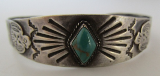 FRED HARVEY ERA TURQUOISE BRACELET STERLING SILVER