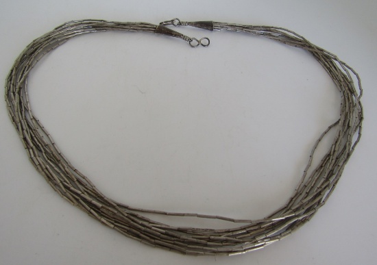 24" 10 STRAND LIQUID STERLING SILVER NECKLACE