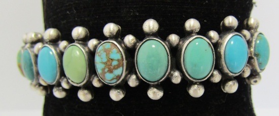 CERRILLOS TURQUOISE CUFF BRACELET STERLING SILVER