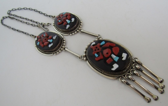 BEV ETSATE MUDHEAD NECKLACE STERLING SILVER INLAY