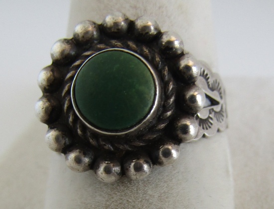 FRED HARVEY ERA TURQUOISE RING STERLING SILVER