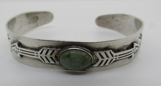 FRED HARVEY ERA TURQUOISE CUFF BRACELET STERLING