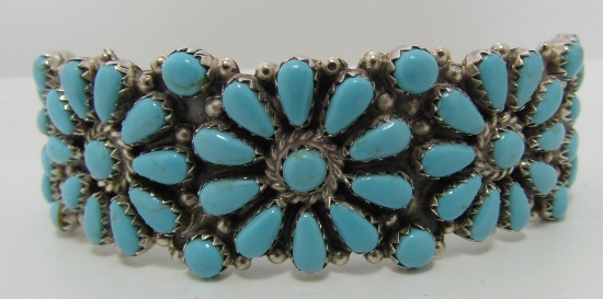 DELGARITO TURQUOISE CUFF BRACELET STERLING SILVER