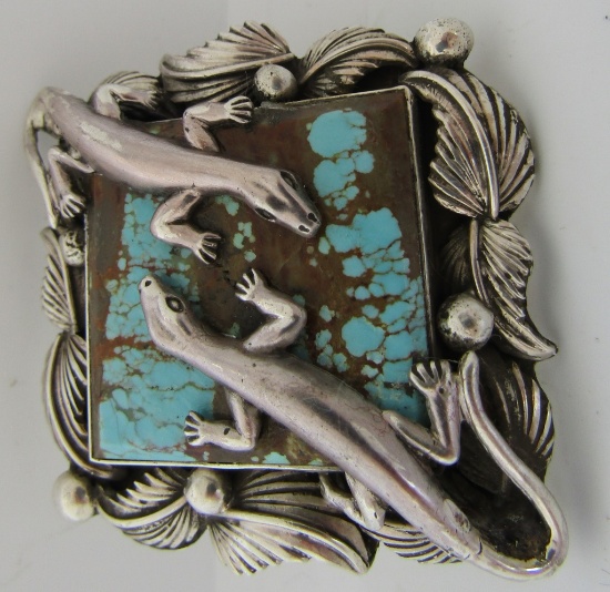 SAN FELIPE TURQUOISE RING STERLING SILVER LIZARD