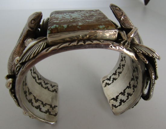 SAN FELIPE TURQUOISE CUFF BRACELET STERLING SILVER