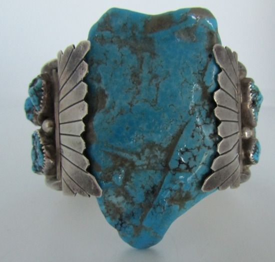 J?B TURQUOISE CUFF BRACELET STERLING SILVER