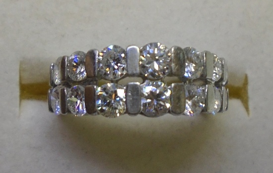1.50CT VS DIAMOND PLATINUM RING BAND 7.8 GRAMS
